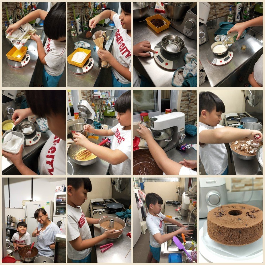 Ben's first baking practice at home in 2018